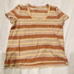 Madewell Pink and Yellow stripped shirt